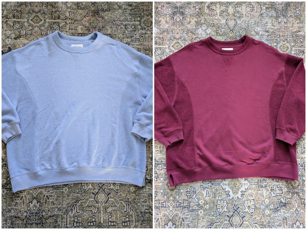 Aerie Oversized Crewneck Sweatshirt Bundle - Set of 2 (Blue & Burgundy) NWOT